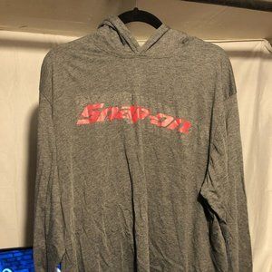 Snap-On Tools Gray Thin Red Logo Pullover Hoodie T Shirt Size XL